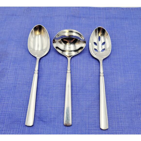 Oneida Easton Cube Set of 3 Hostess Serving Set Vintage CUBE mark - Picture 4 of 7